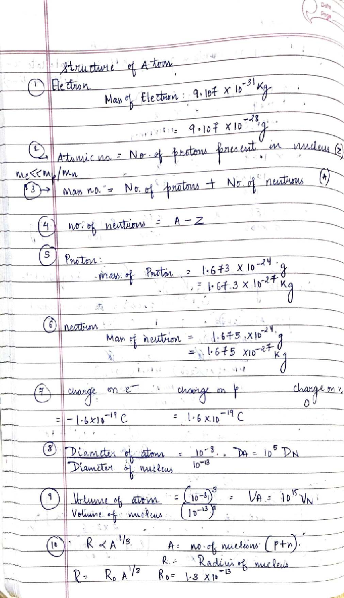 Atomic Physics Short Notes: Key Concepts and Formulas - Studocu