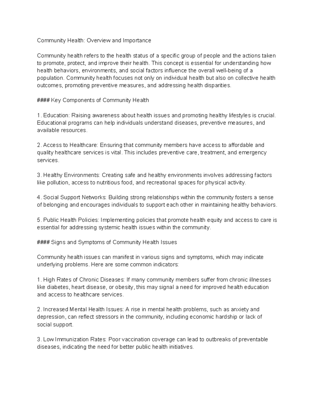 Community Health Overview and Importance - Community Health: Overview ...