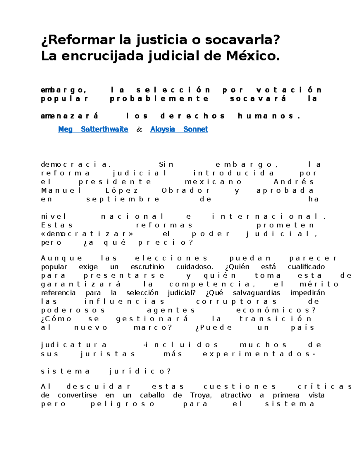 Reforma Judicial en México: ¿Democracia o Peligro? - Studocu