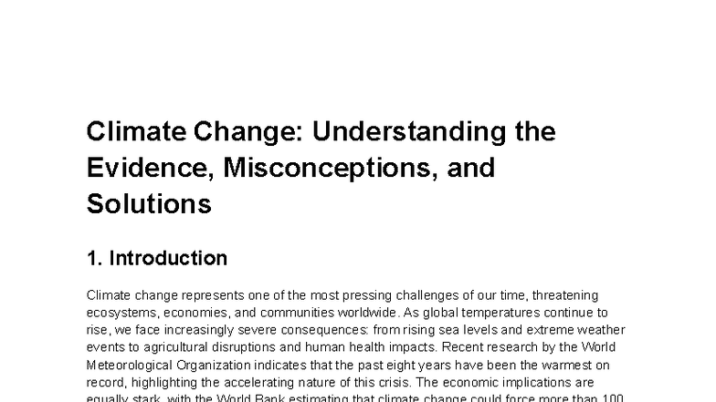 Climate Change: Evidence, Misconceptions, and Solutions (ASTRO 101 ...