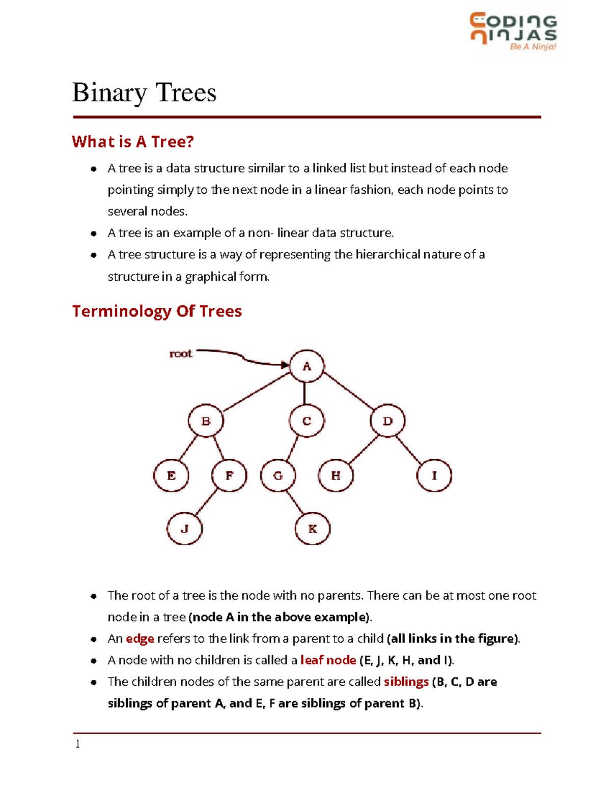 25. Binarytree - about the trees - Binary Trees What is A Tree? A tree ...