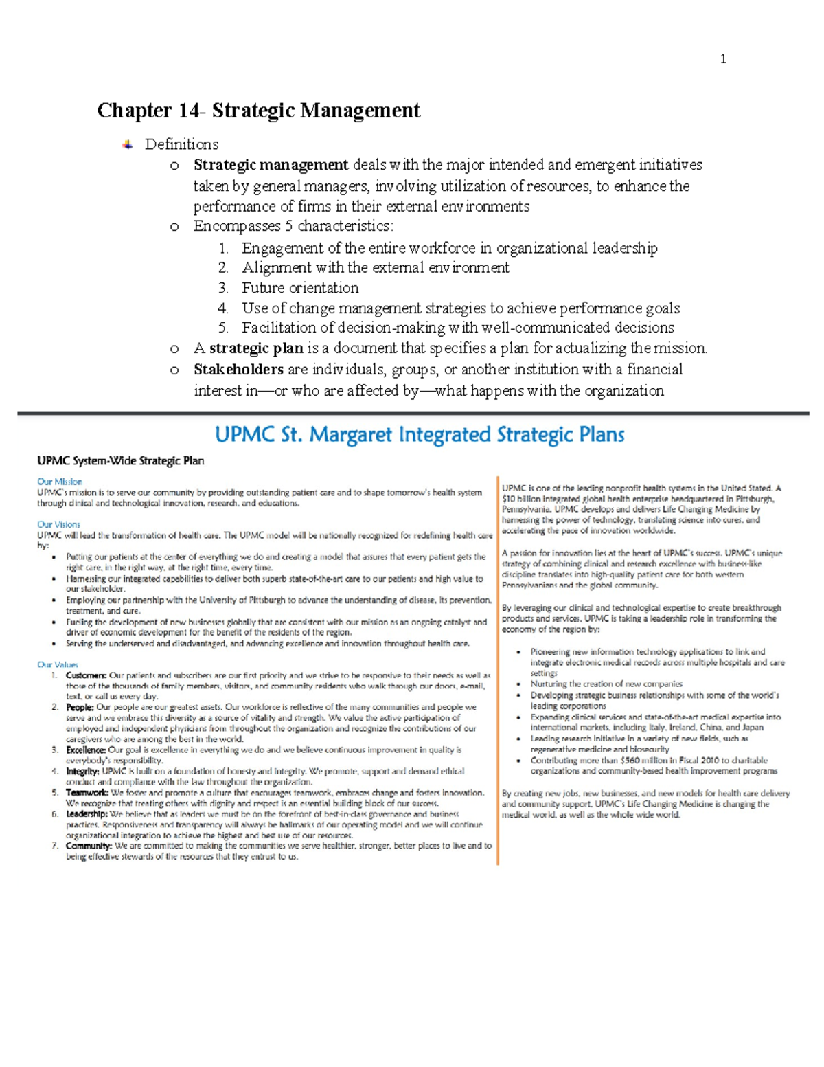 Chapter 14: Strategic Management Overview and Key Concepts - Studocu
