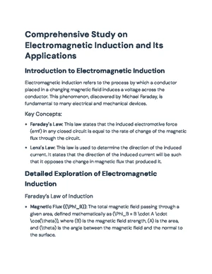 Electromagnetic Induction - Study Notes & Assignments - Studocu