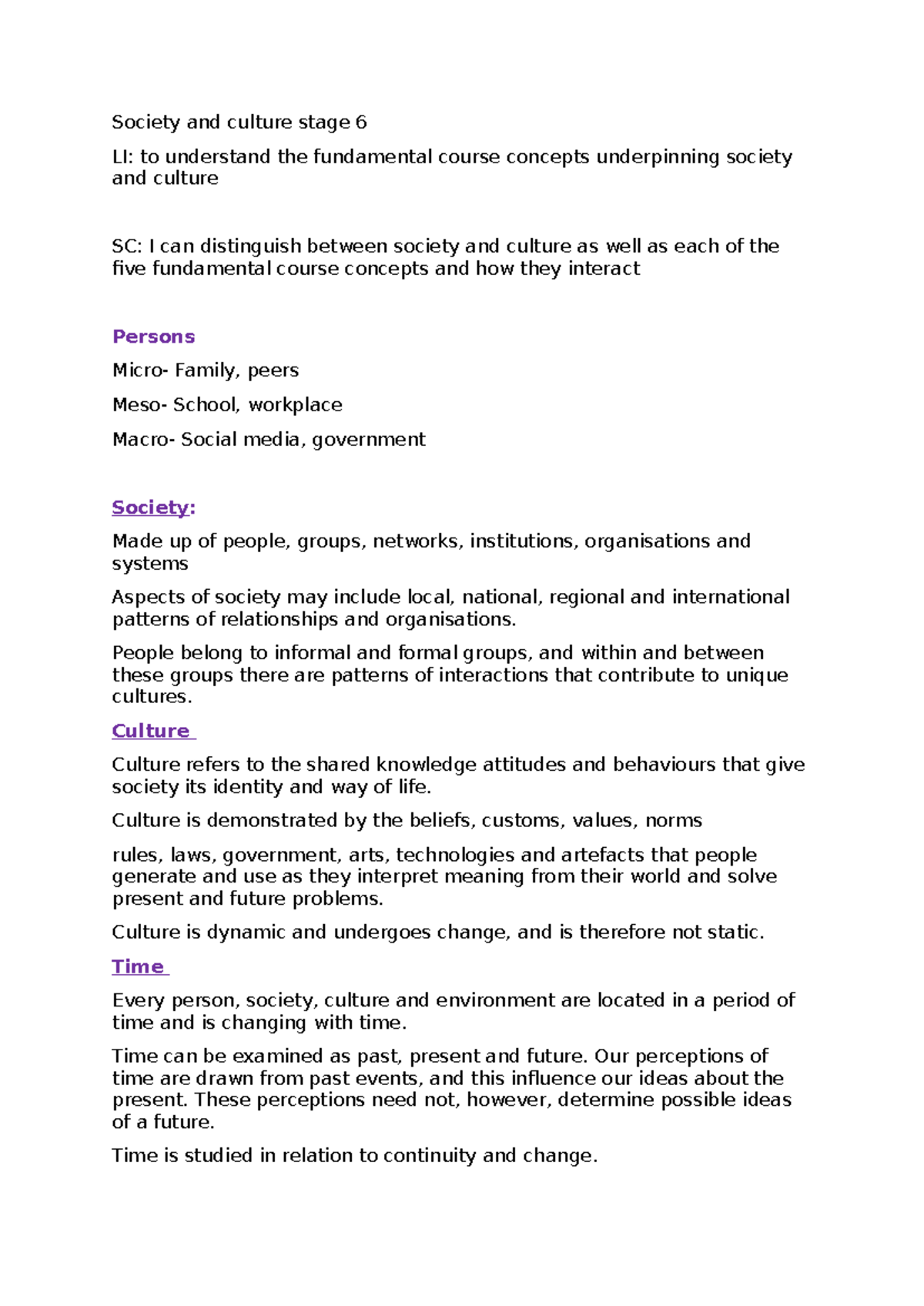 Society and Culture Stage 6: Key Concepts and Research Methods - Studocu