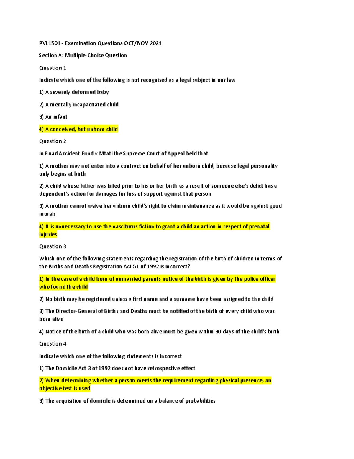 PAR1501 Final Exam Multiple Choice Prep Answers - Studocu