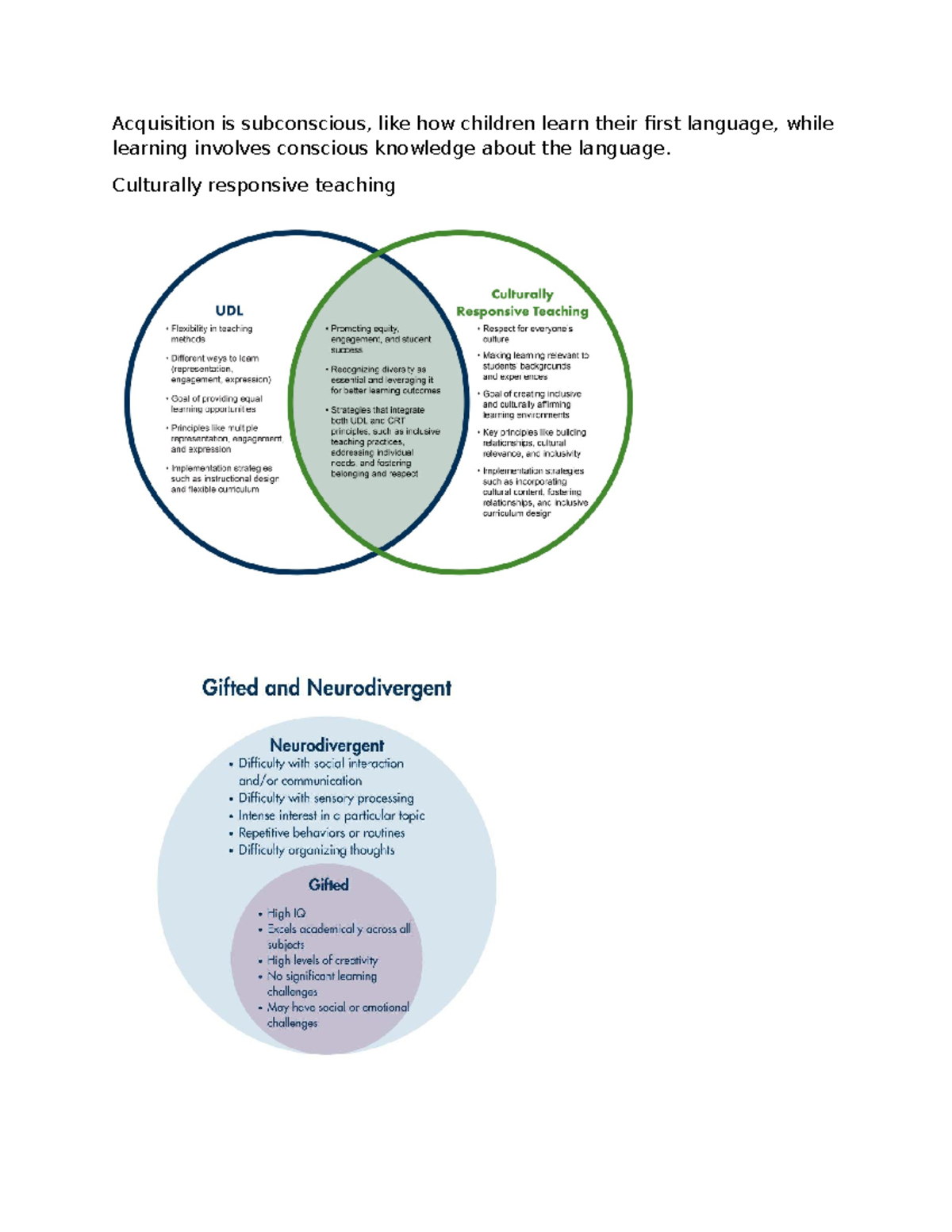 D662 Crt&UDL - Random notes - D662 - Acquisition is subconscious, like ...