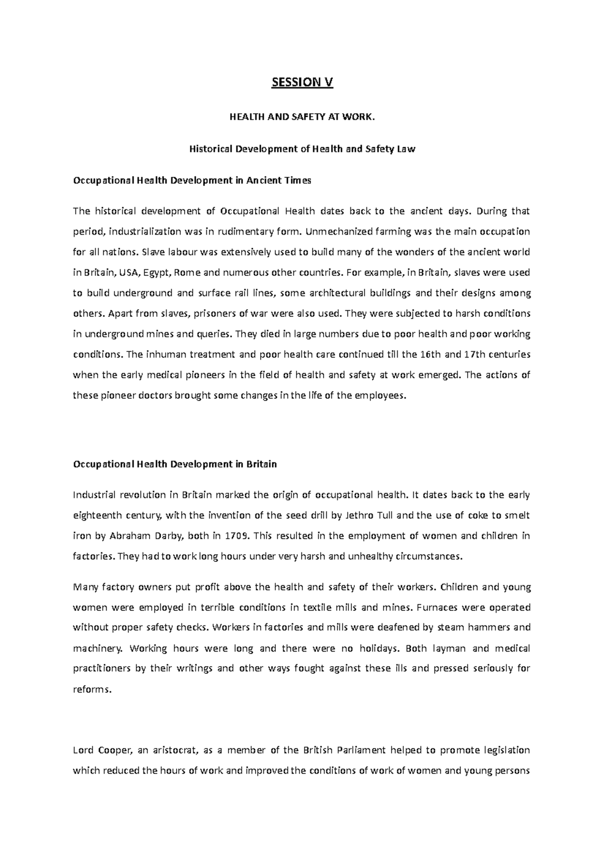 Labour Law 2 - Comprehensive Health & Safety Notes for Exam - Studocu