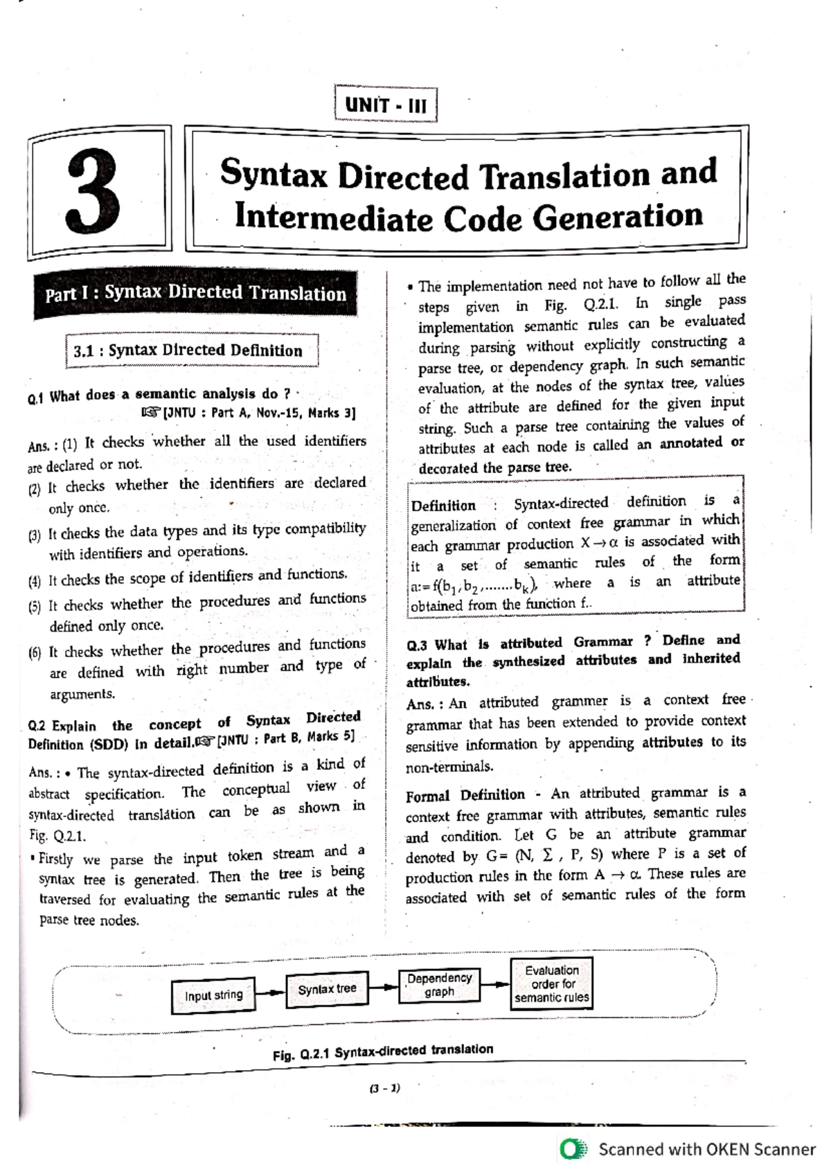 CD Unit-III - Syntax Directed Translation and Intermediate Code Gen ...