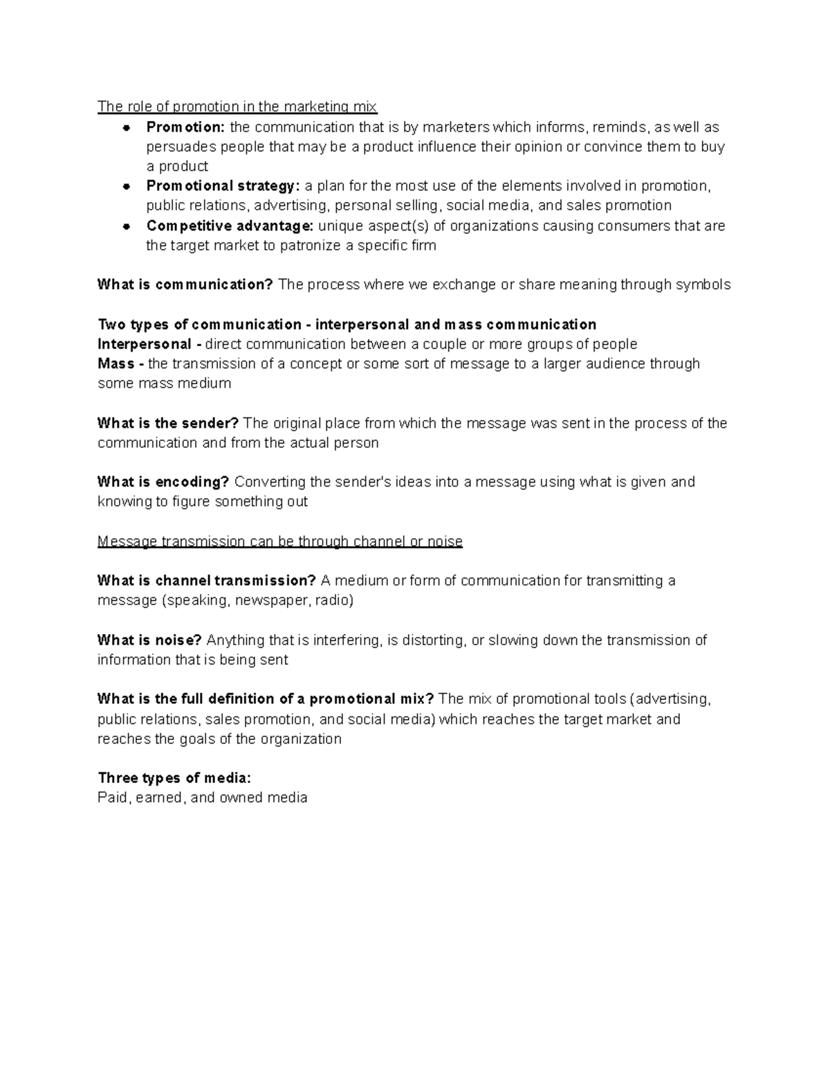 Principles of Marketing: Marketing Communication Overview - Studocu