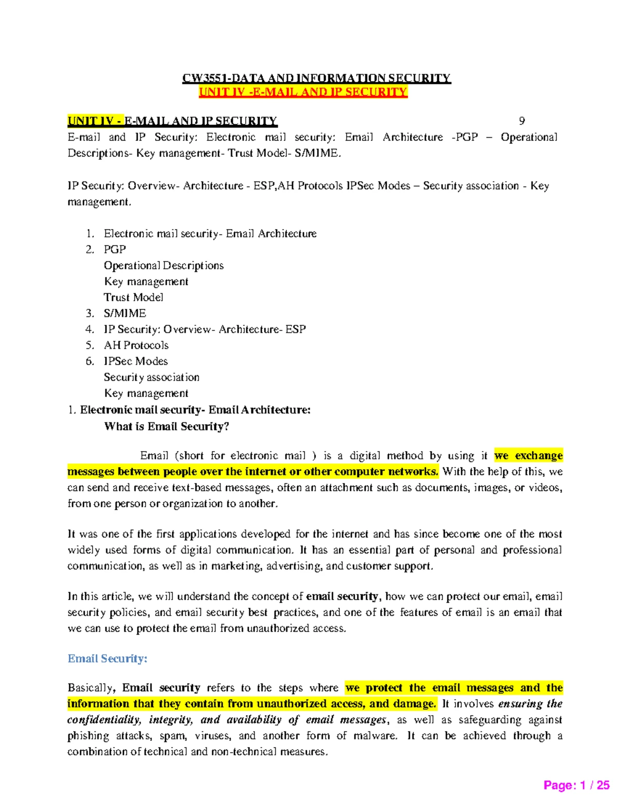 EC8702 AWSN: Ad Hoc and Wireless Sensor Networks Study Notes - Studocu
