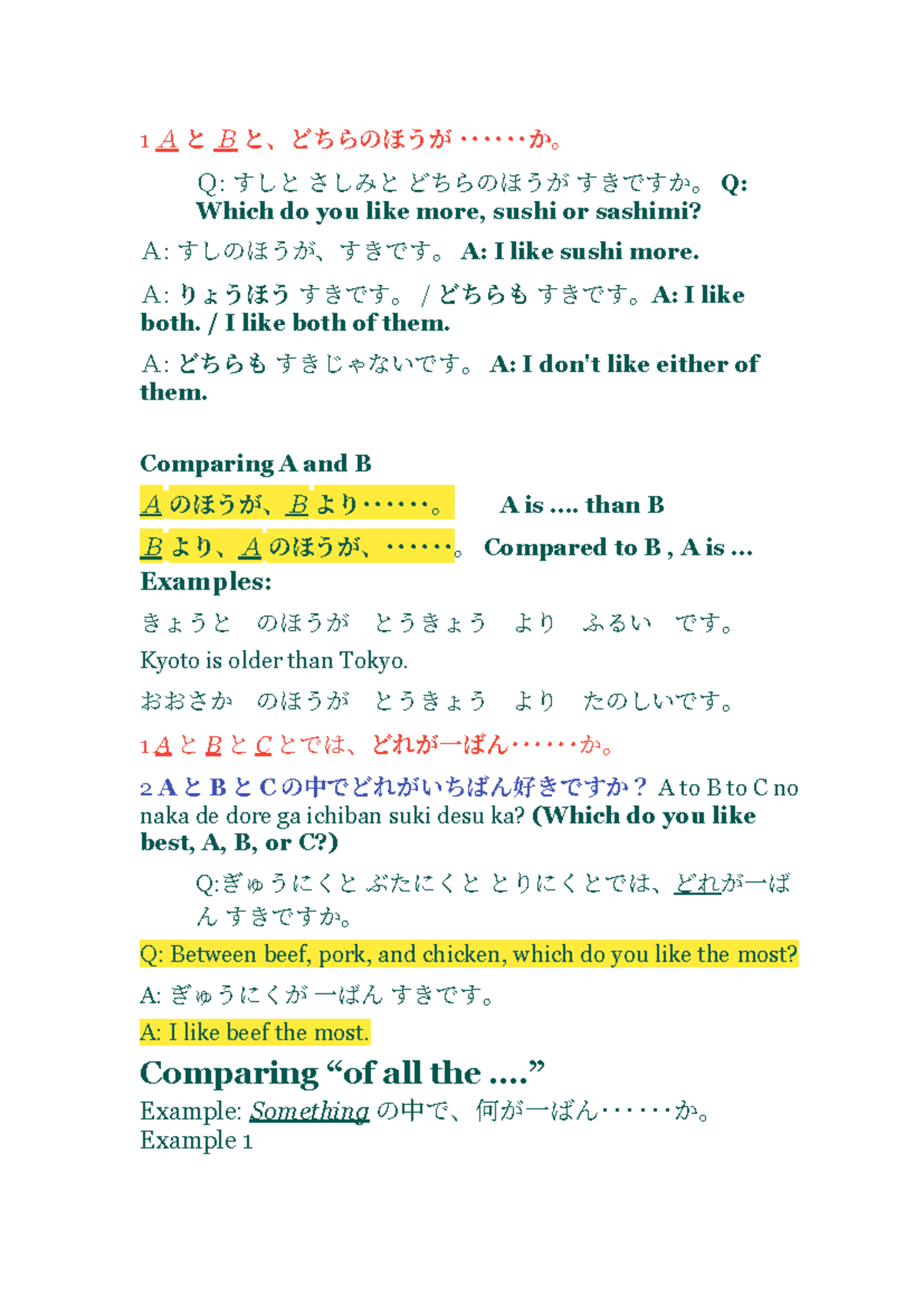Japanese Language Instruction: Common Phrases & Grammar Points (JPN101 ...
