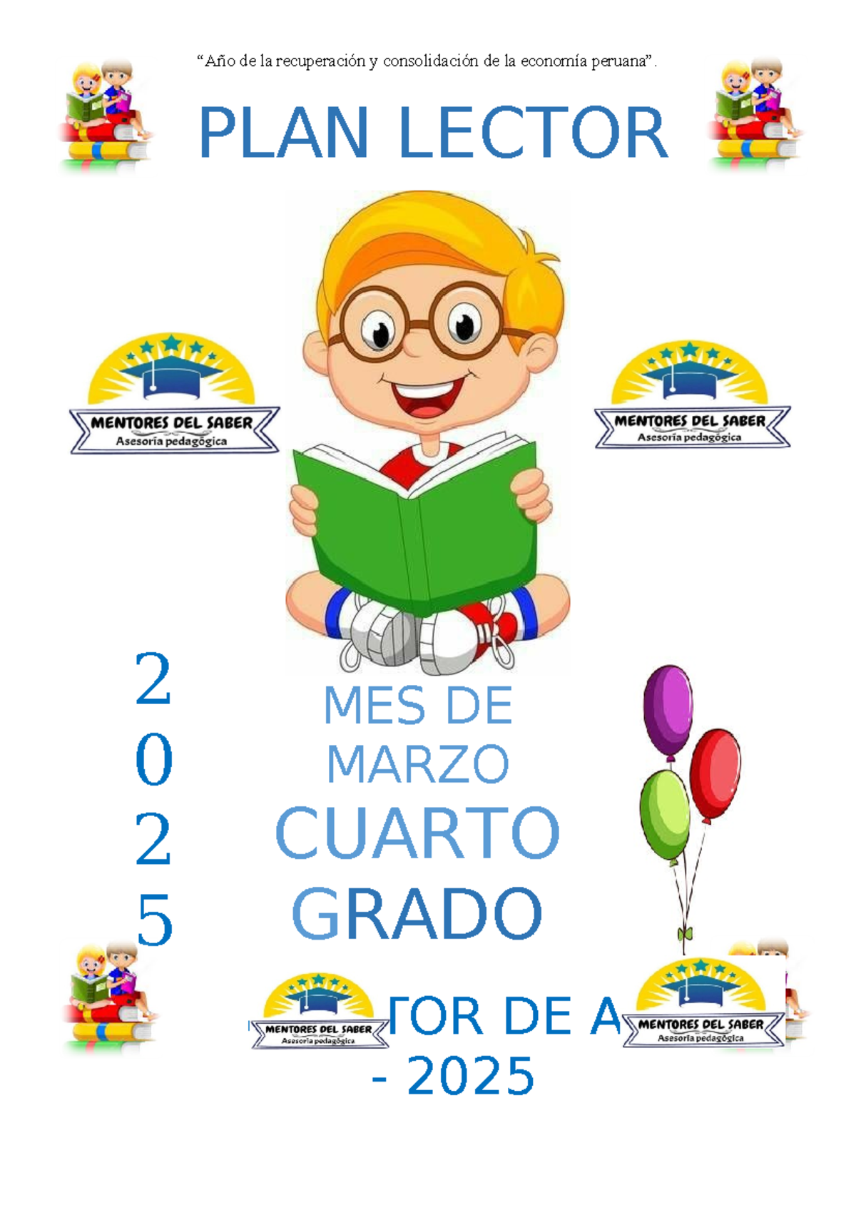 PLAN LECTOR 2025: Estrategias de Lectura para Cuarto Grado - Studocu