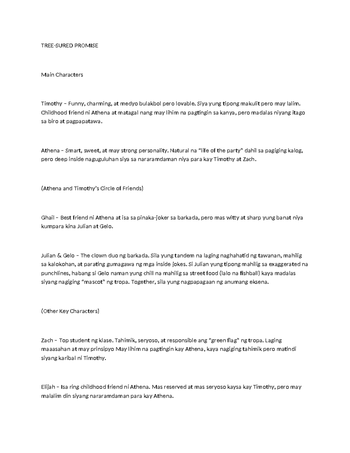 21st Group 2 4 - Character Analysis and Key Scenes in PROMISE - Studocu