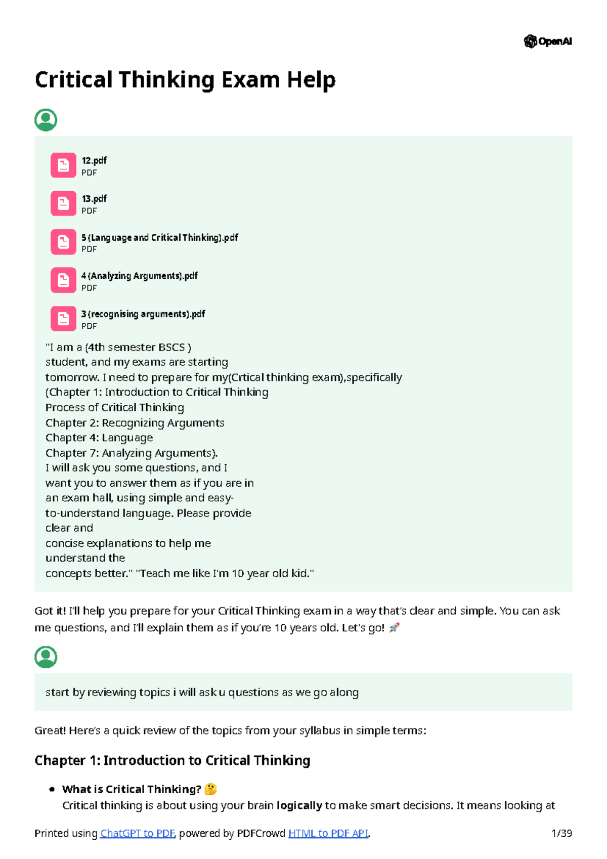 Critical Thinking Exam Help (BSCS 4th Sem): Key Concepts & Practice ...
