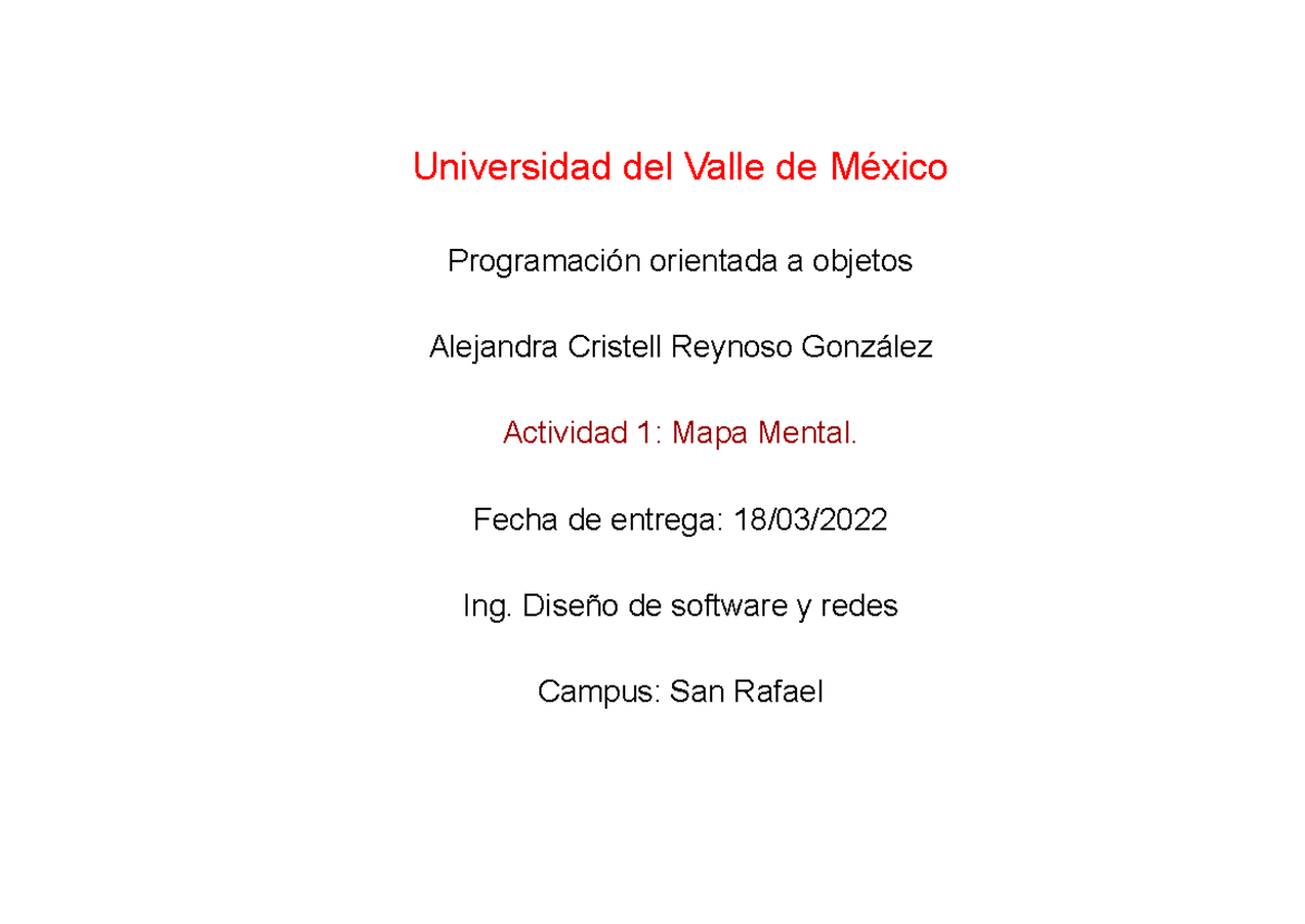 mapa mental programación orientada a objetos - Programación - UVM - Studocu
