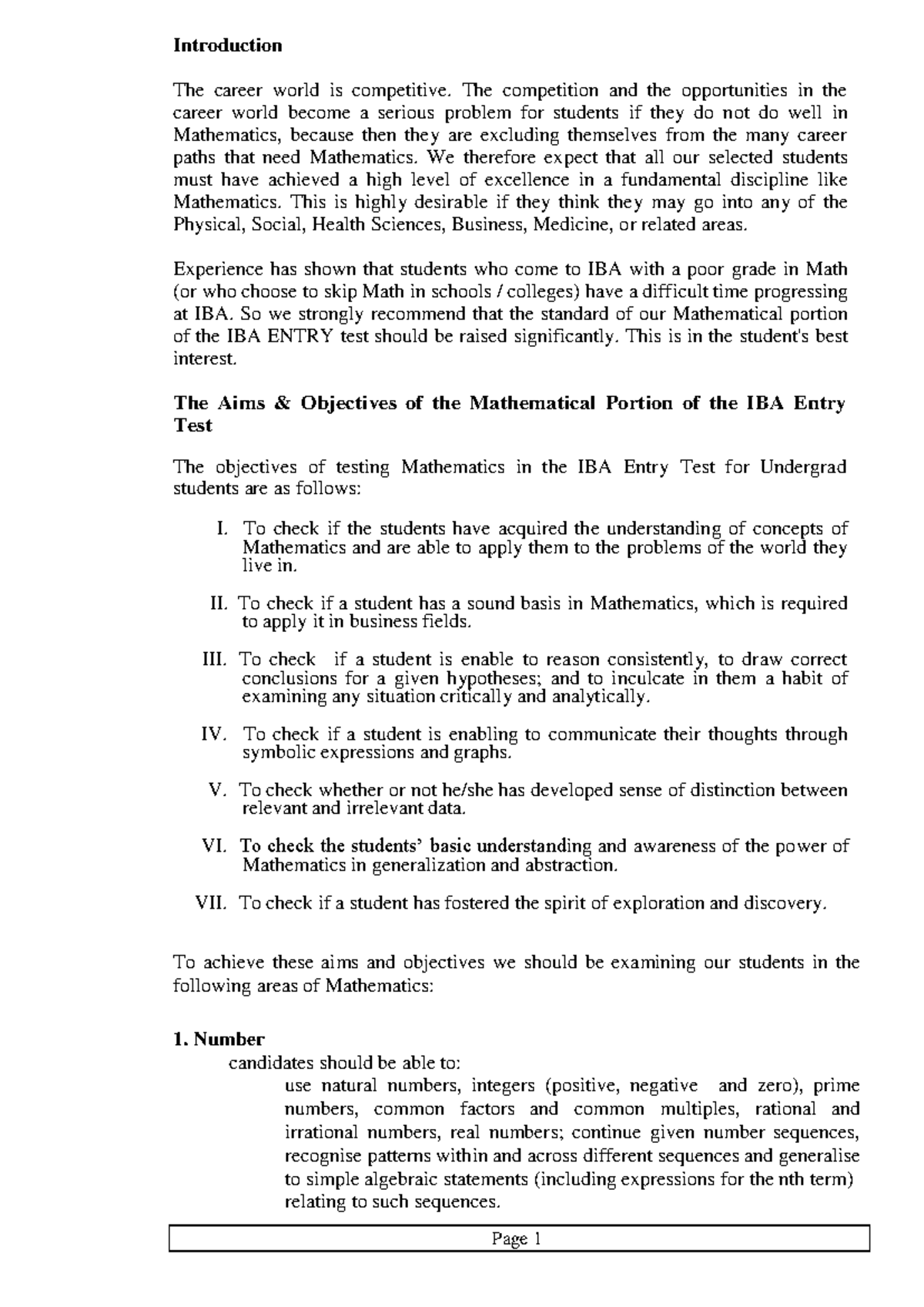 BBA Entry Test Math Syllabus: Essential Concepts & Skills - Studocu