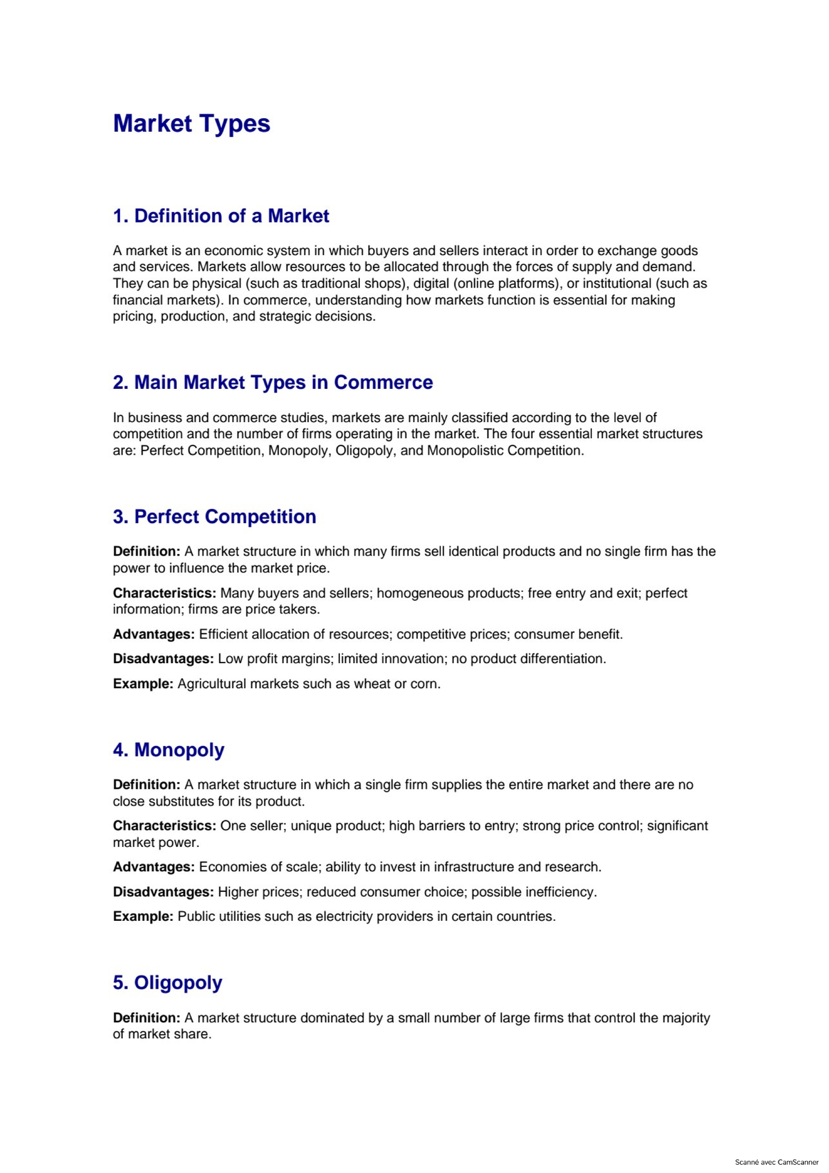 Market Types: Understanding Market Structures in Economics - Studocu