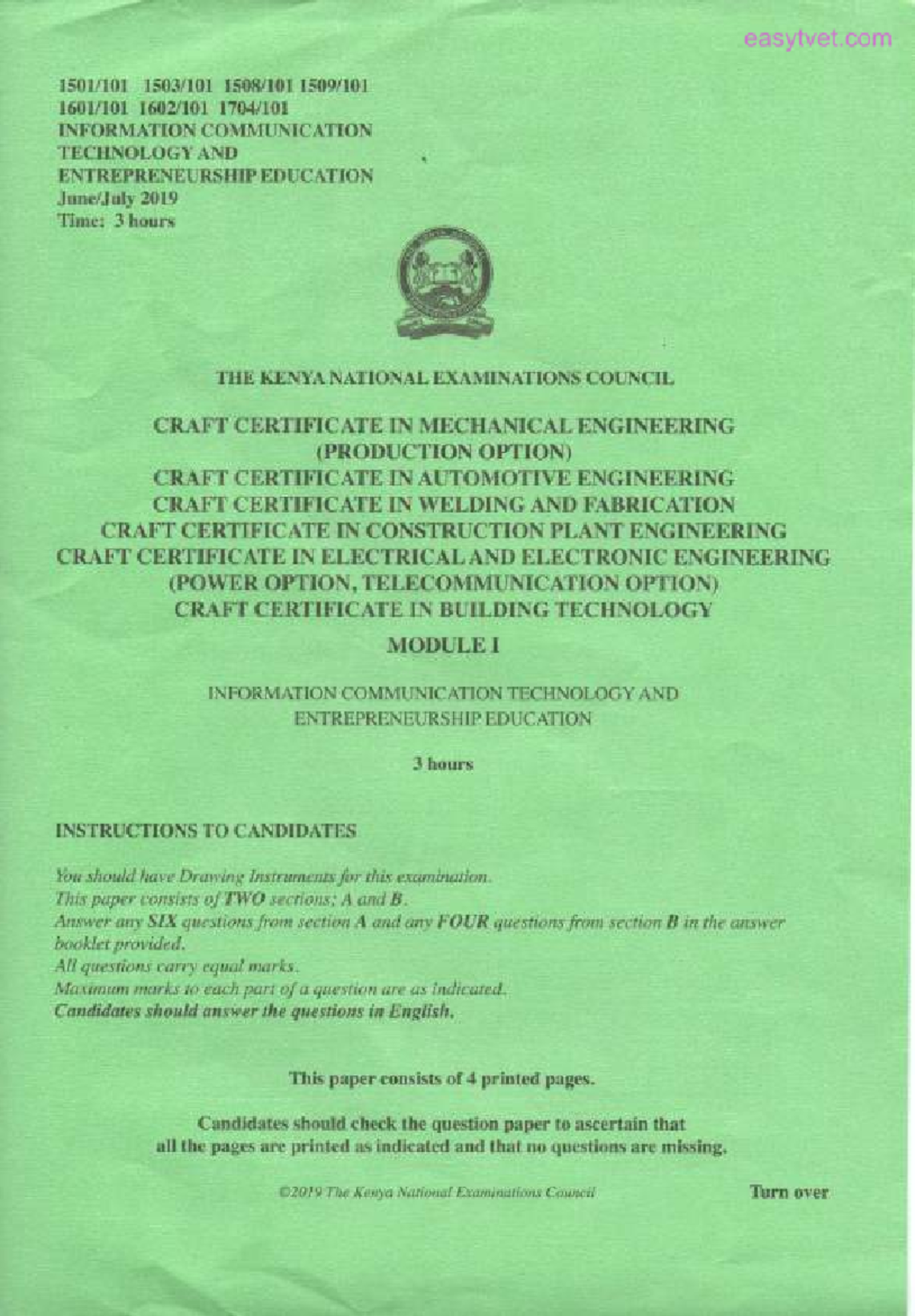 July 2019 Prep Paper for Main Exam Review - Studocu