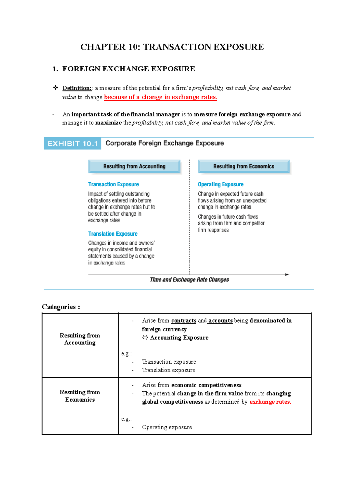 Chapter 10: Understanding Transaction Exposure in FX 관리 (FIN 301) - Studocu