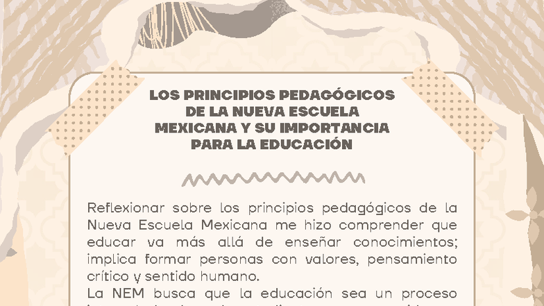 LOS PRINCIPIOS PEDAGÓGICOS DE LA NUEVA ESCUELA MEXICANA: REFLEXIONES ...