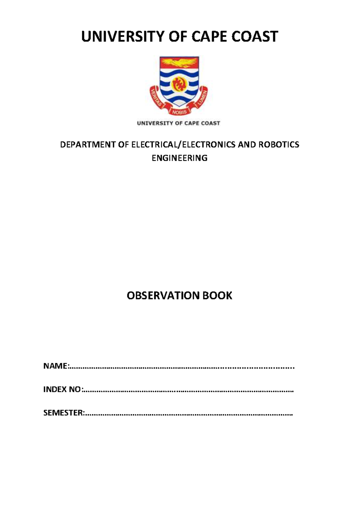 Back cover - Maths questions - UNIVERSITY OF CAPE COAST DEPARTMENT OF ...