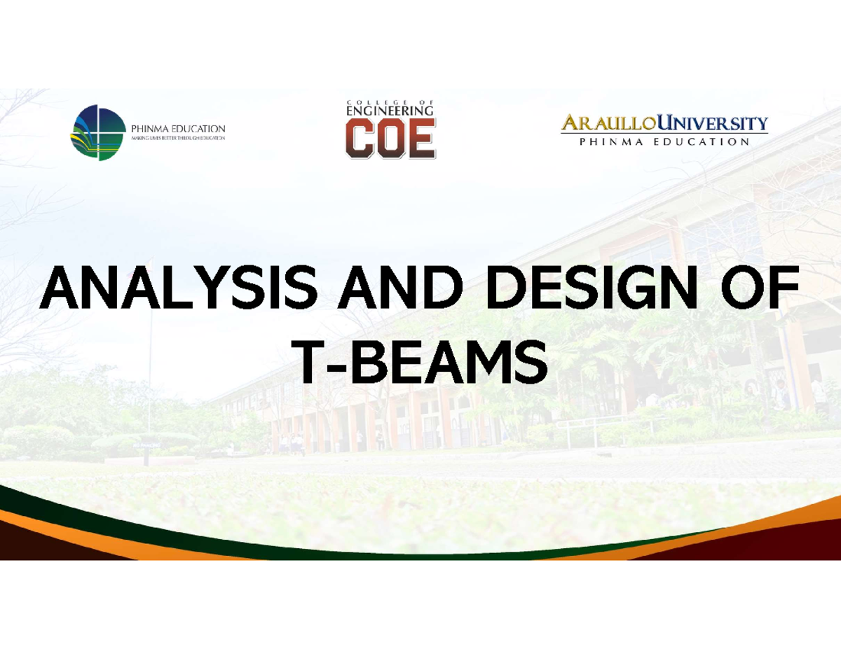 RCD-T-Beams: Analysis & Design of Effective Flange Widths - Studocu