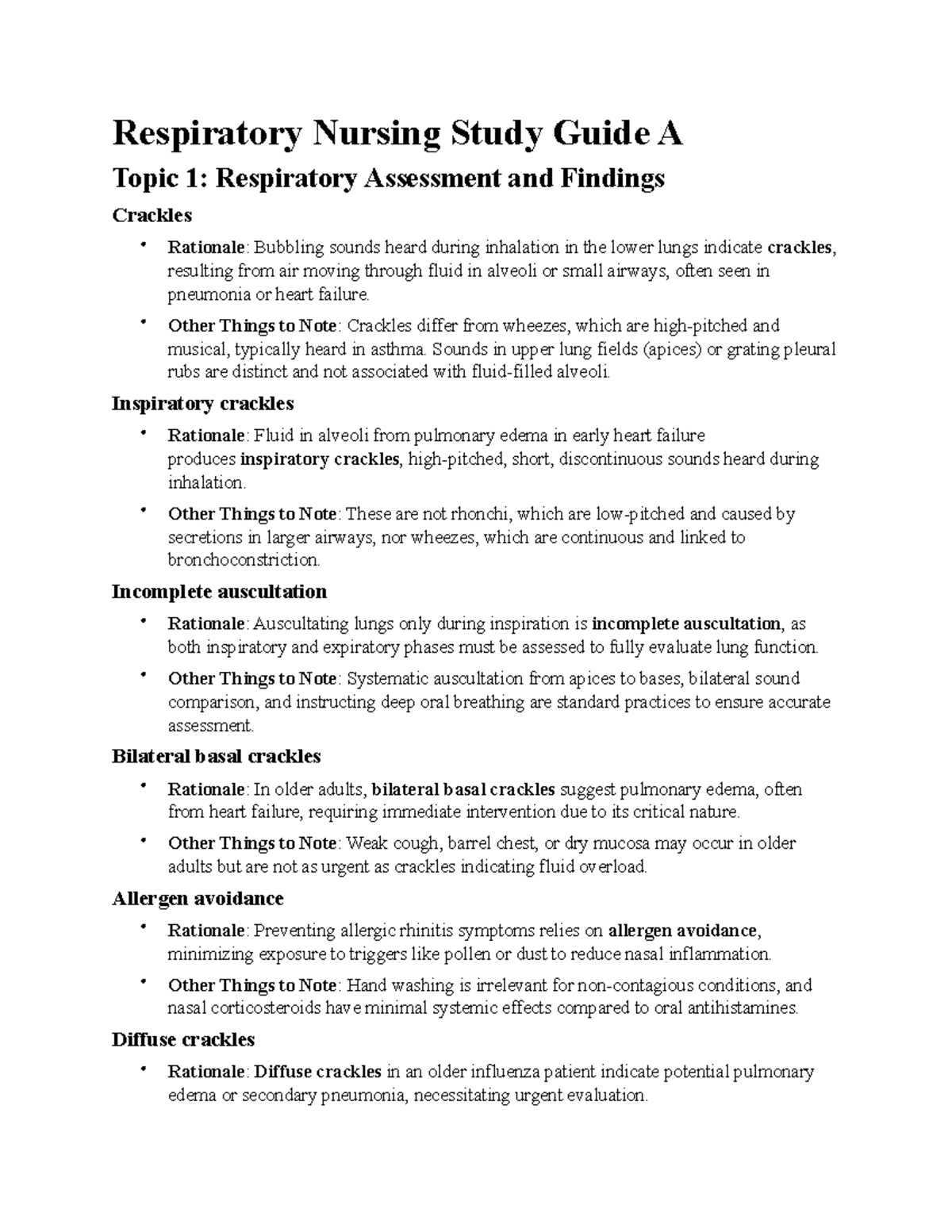 Respiratory Nursing Study Guide: Assessment, Interventions & Education ...