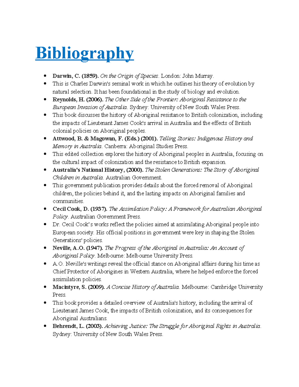 Aboriginal History and Resistance: Key Texts and Insights - Studocu