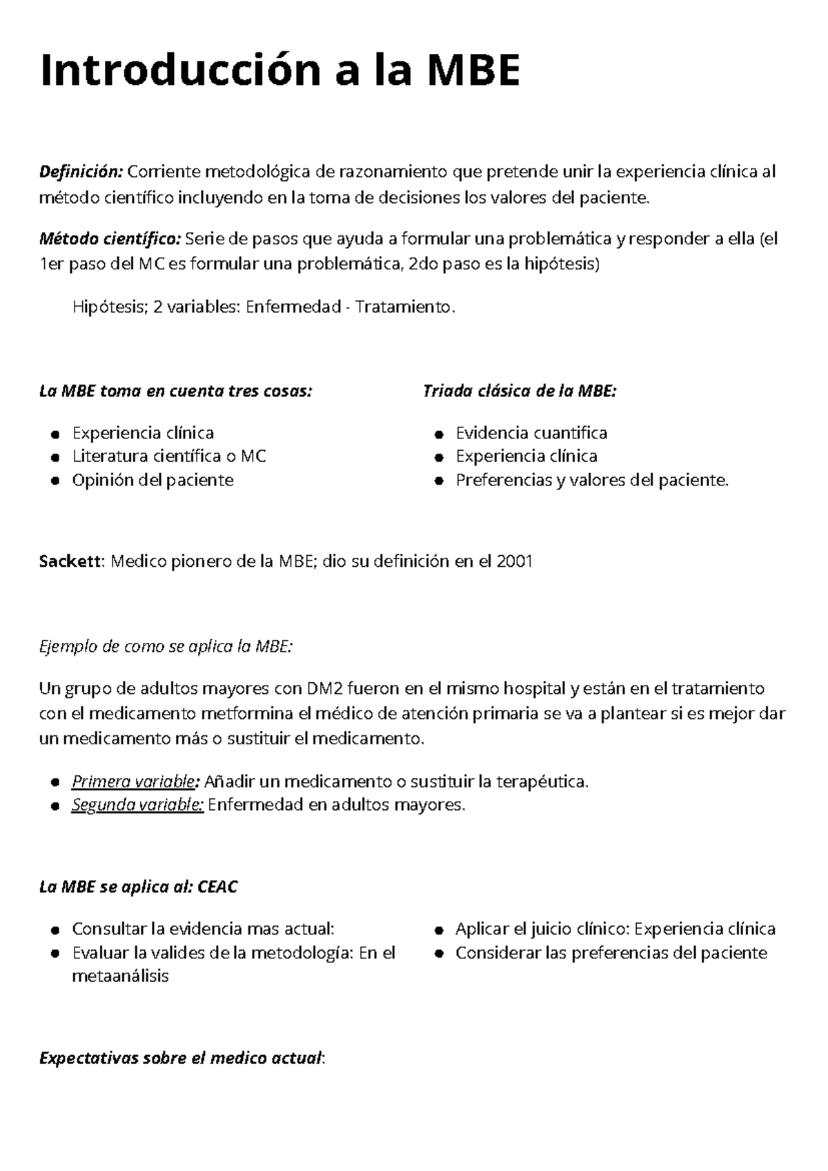 MBE I Parcial: Fundamentos y Aplicaciones de la Medicina Basada en ...