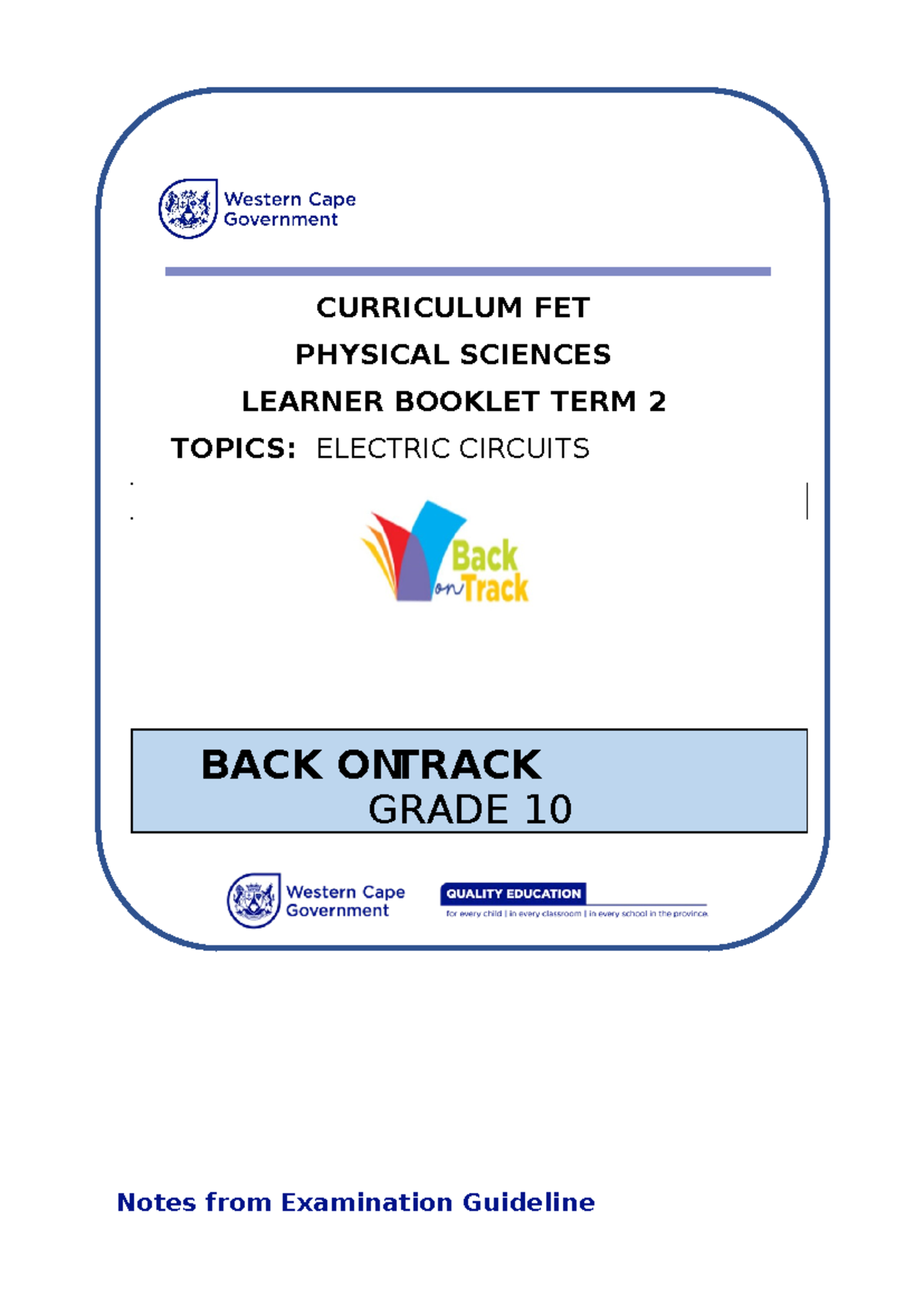 GRADE 10 ELECTRIC CIRCUITS QUESTIONS AND ANSWERS visual data 6