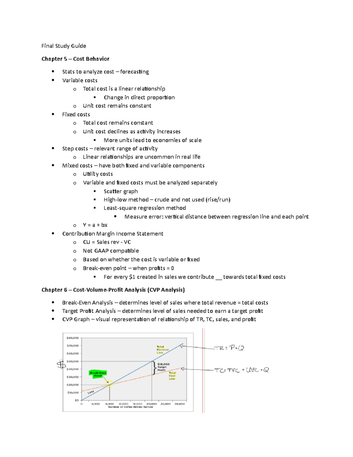 ACC 101 Final Study Guide: Cost Behavior & Analysis Concepts - Studocu