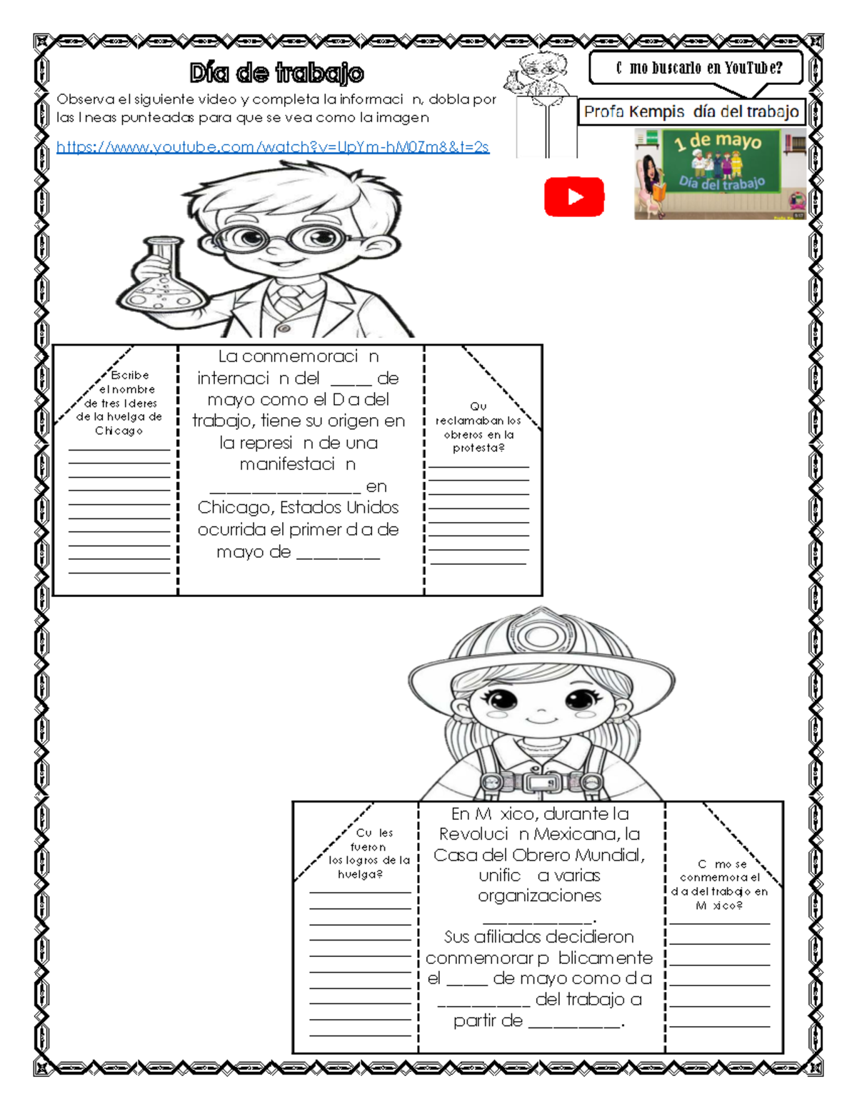 Actividades día del trabajo Profa Kempis - Observa el siguiente video y ...