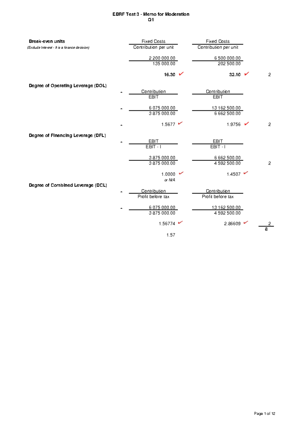 ST 3 memo - 2018 semester test 3 memo - EBRF Test 3 - Memo for ...