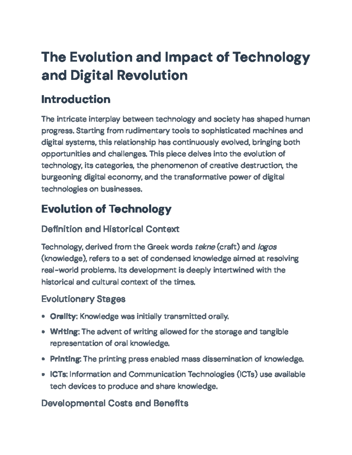The Evolution and Impact of Technology: Key Concepts and Insights - The ...