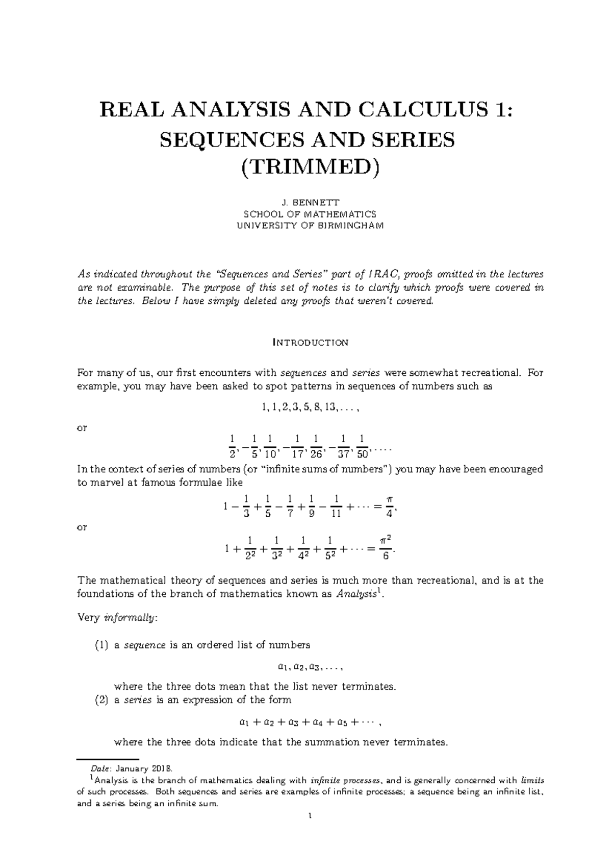 Complete Lecture Notes on Sequences and Series for LC 1RAC - Studocu