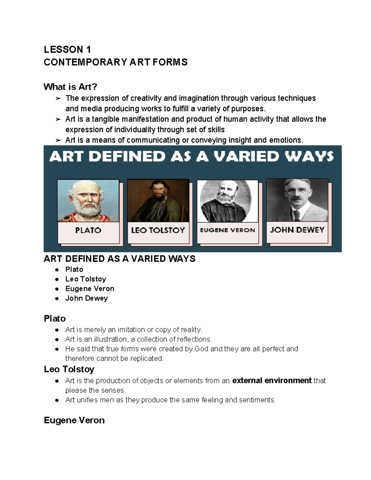 CPAR L1-4 Contemporary Art Forms: A Detailed Reviewer Guide - Studocu