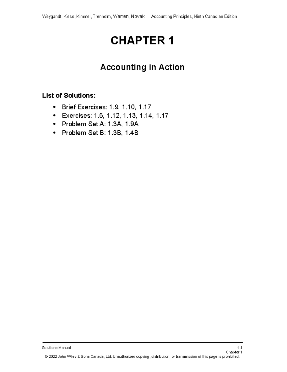 Practice Problems & Solutions for Accounting Principles (ACCT 101 ...
