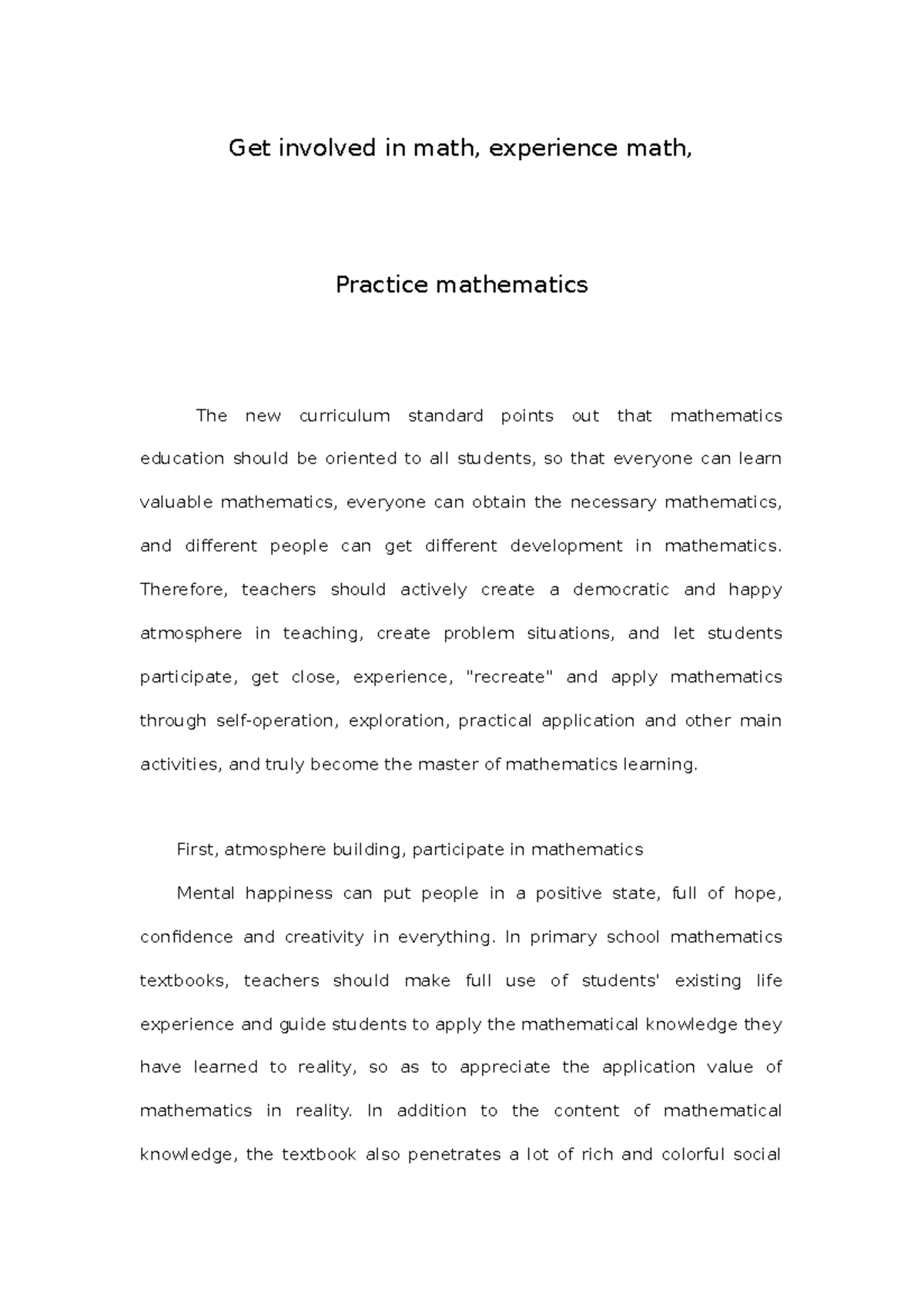 Math 090: Engaging Students Through Practical Mathematics Activities ...