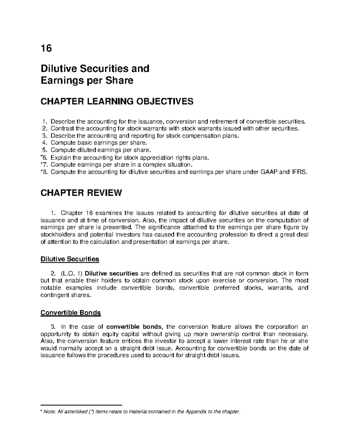 Intermediate Accounting Ch 16: Study Guide on Dilutive Securities and ...