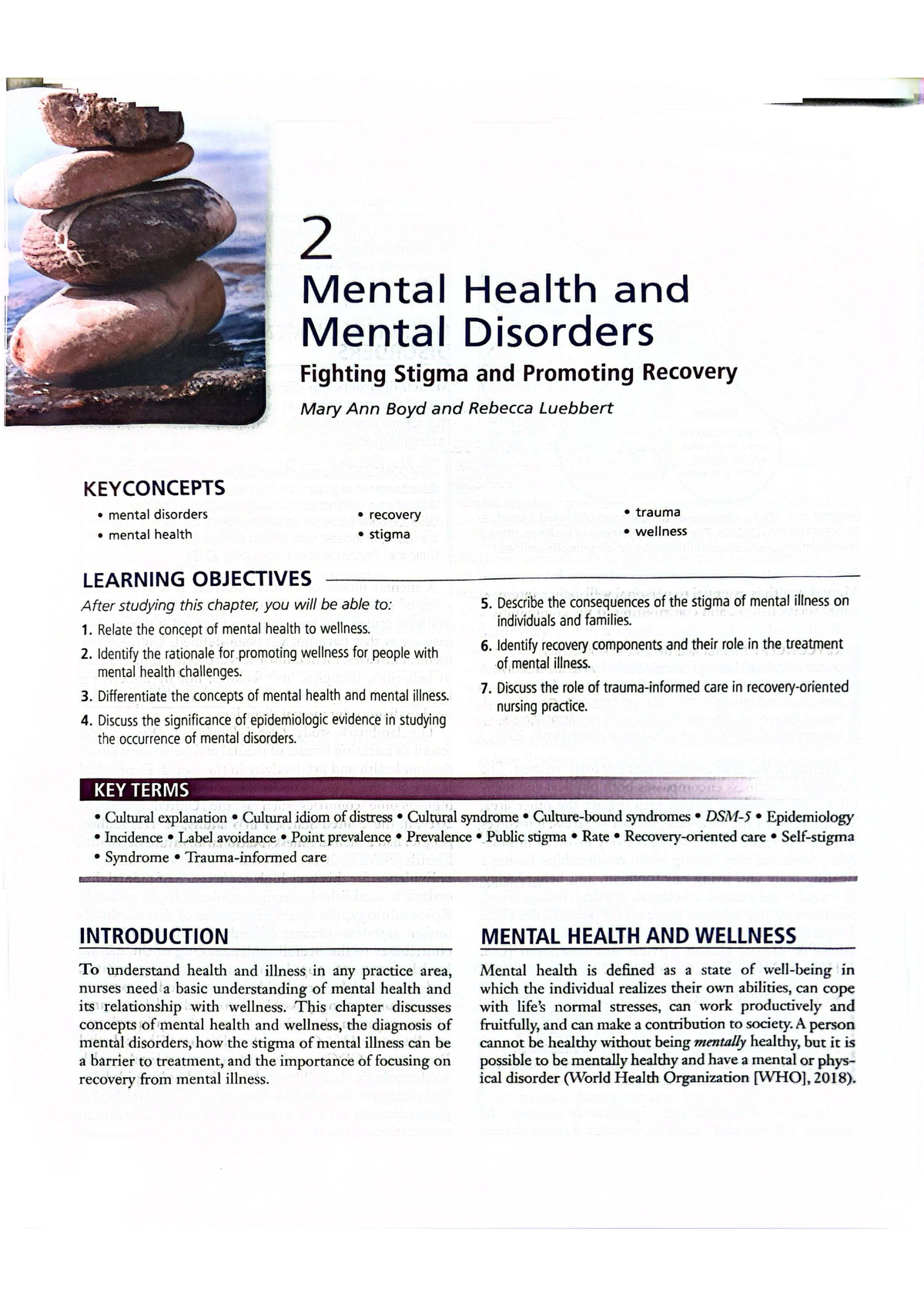 Ch 2 MH - Key Concepts in Mental Health, Disorders, and Recovery - Studocu