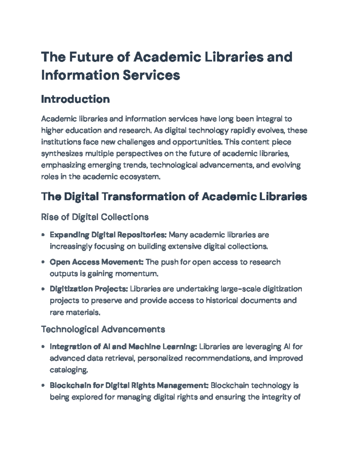 The Future of Academic Libraries: Trends and Innovations in 21st ...