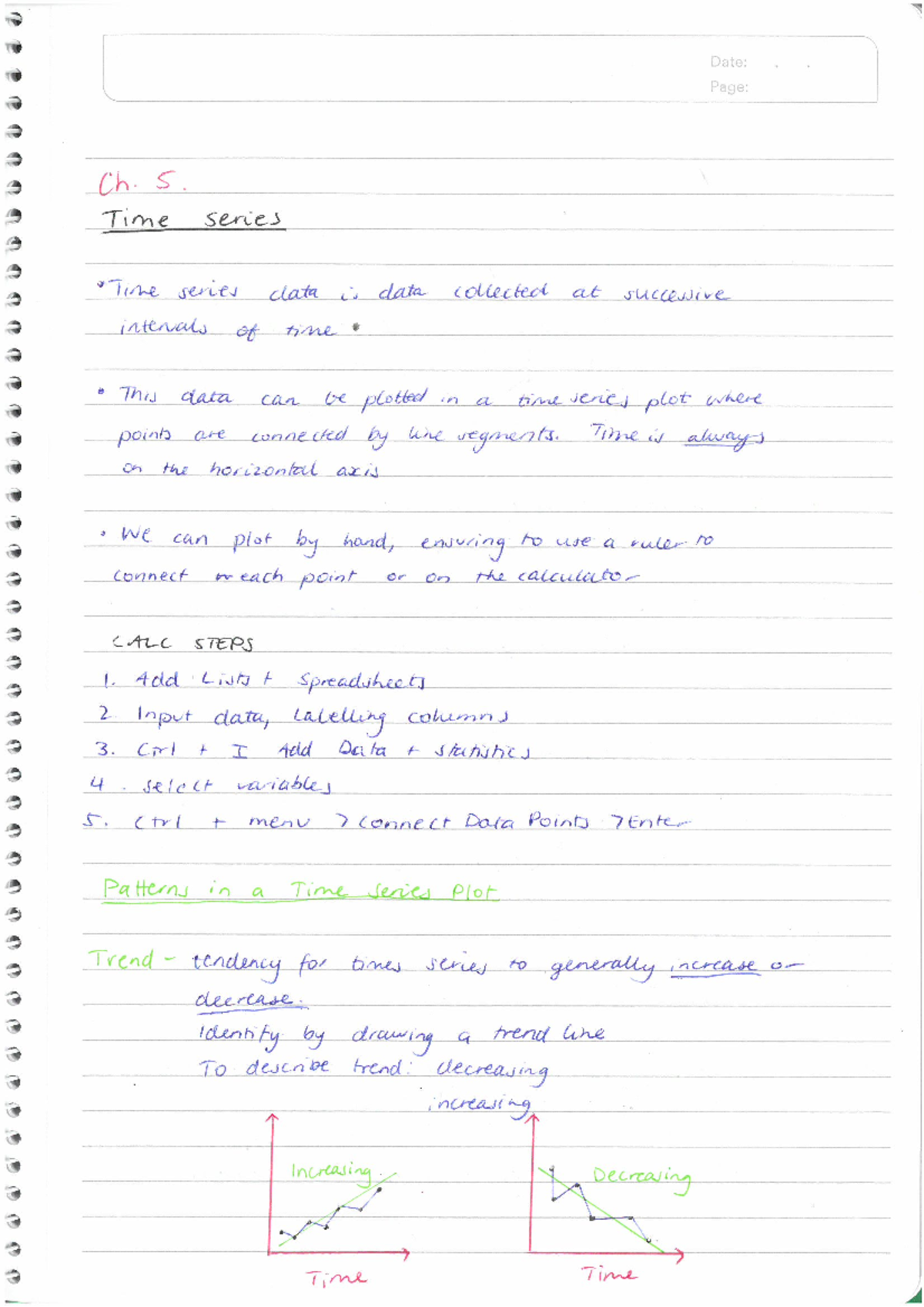 Year 12 General Maths Ch. 5 Time Series Study Notes - Studocu