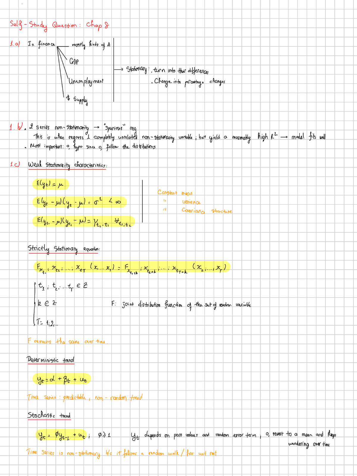 AEF - Lecture Notes on Time Series Analysis and Unit Root Testing - Studocu