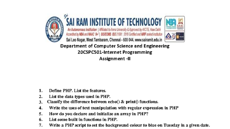 CSE Programming Assignment 2: JSON and PHP Concepts - Studocu