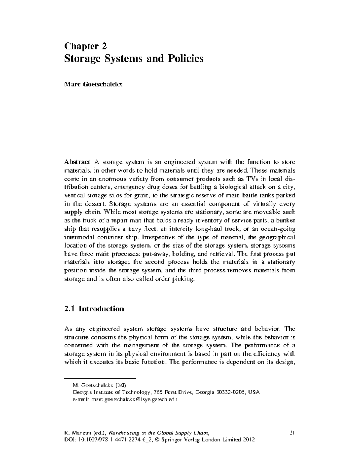 Chapter 2: Storage Systems and Policies (Course Code: 2) - Studocu