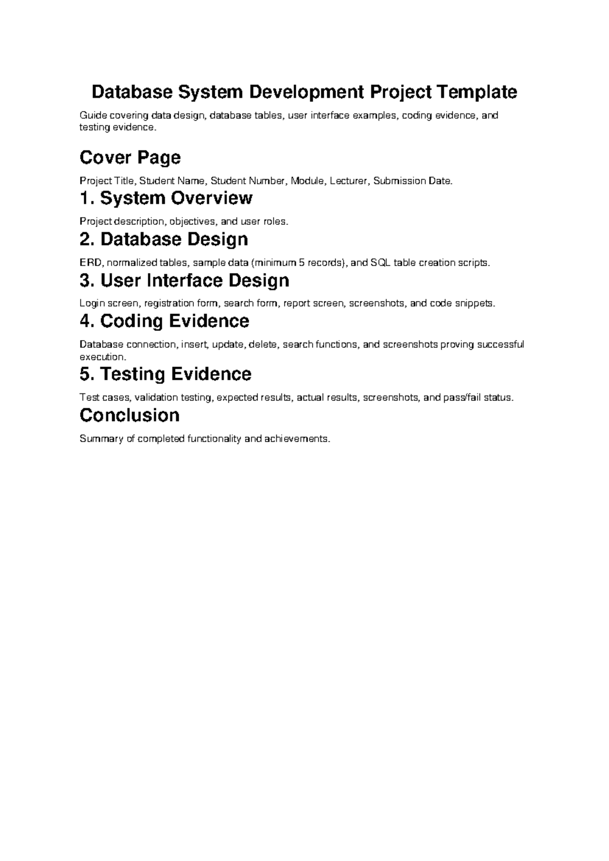 Database System Development Project Template - Studocu