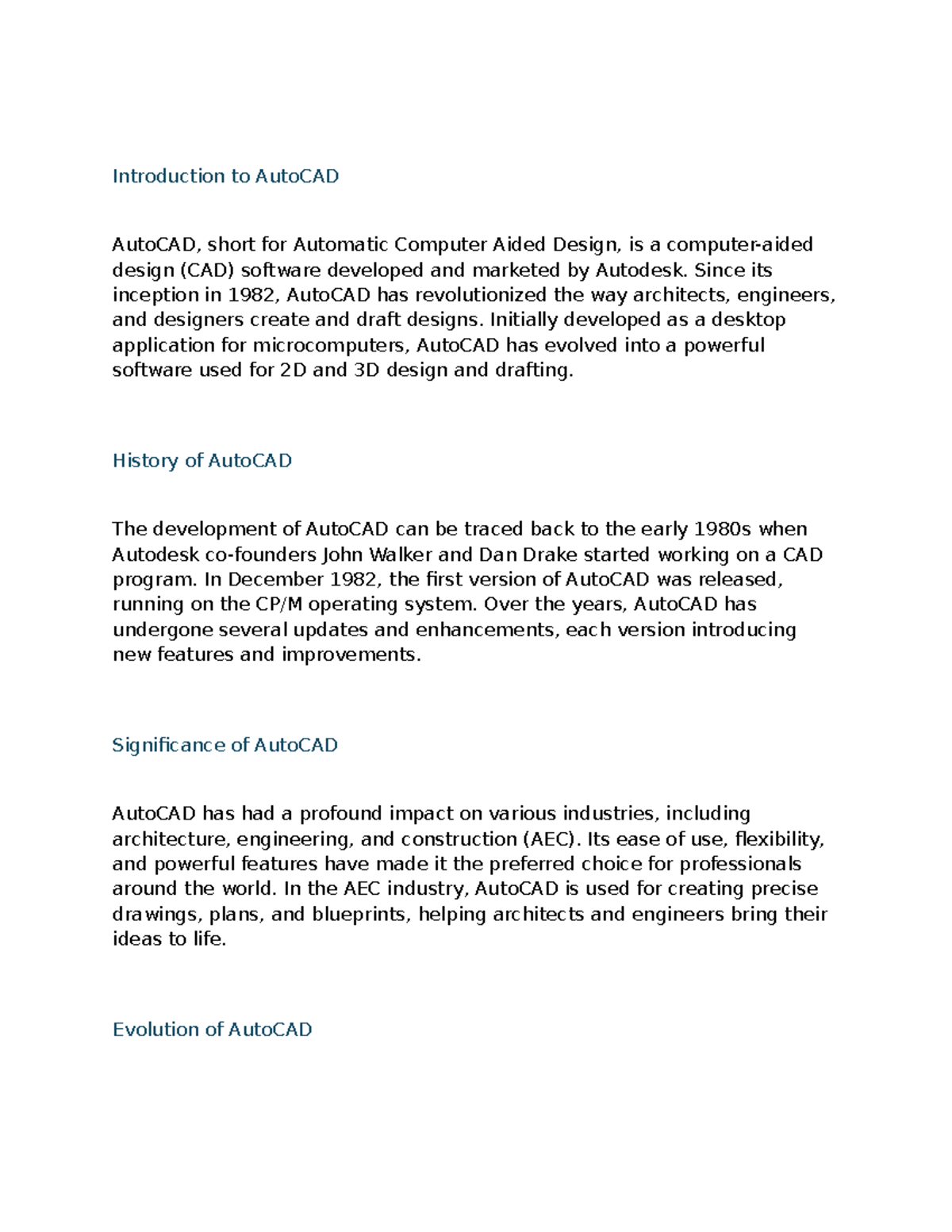 AutoCAD Project Overview - Comprehensive Guide to AutoCAD Software ...