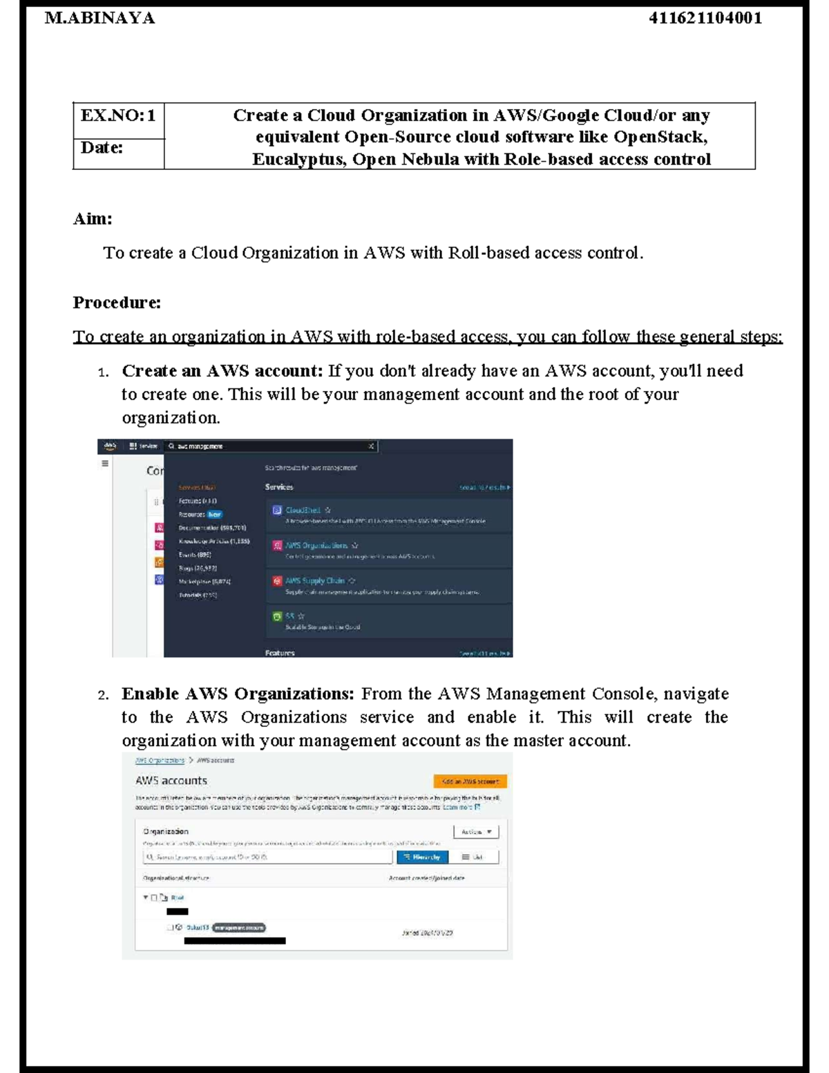 CSM Lab Manual III: AWS Organization & Cost Model Creation Guide - Studocu