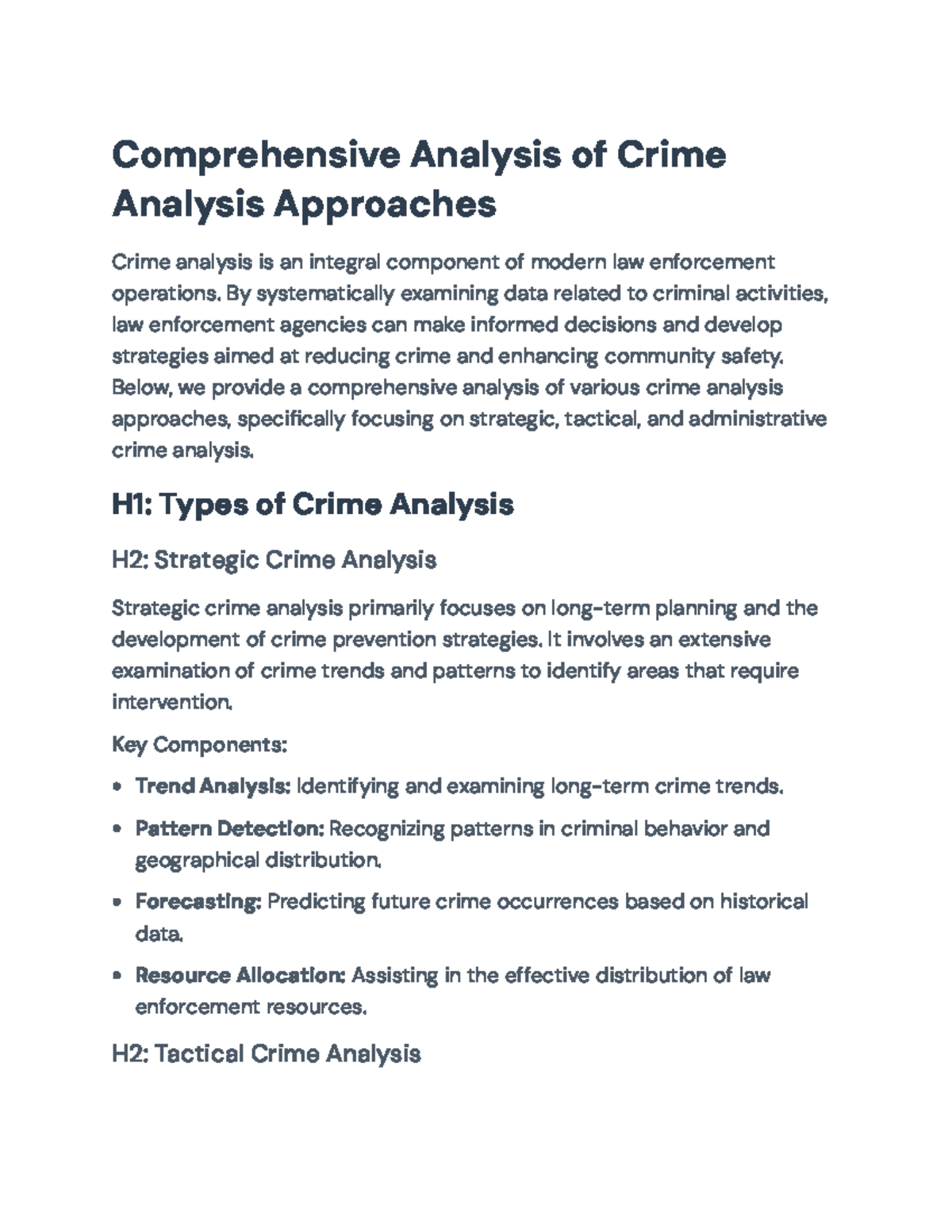 CRIM 301: Comprehensive Overview of Crime Analysis Strategies - Studocu