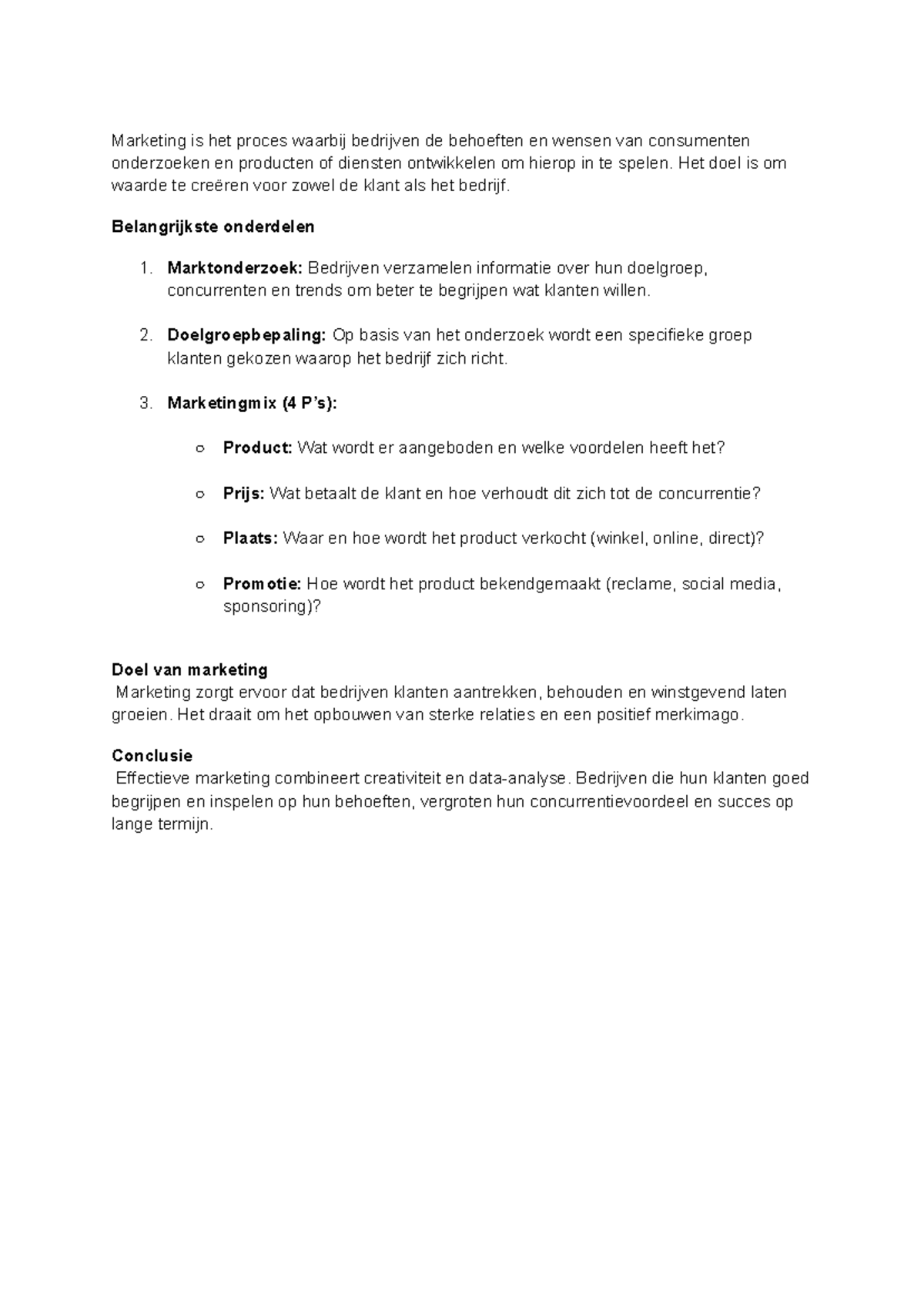 Marketing-Opdracht 2: Inzicht in Klantbehoeften en Marketingmix ...
